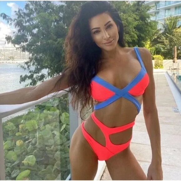 Agent Provocateur Blue Coral Yellow Bikini Set 5/4 NWT - Picture 5 of 5